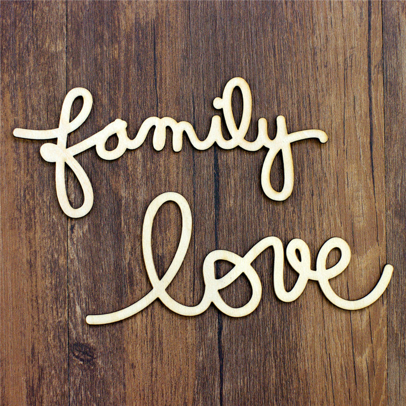LOT DE 24 Pièces (2 x12) / lettres en bois " family love "
