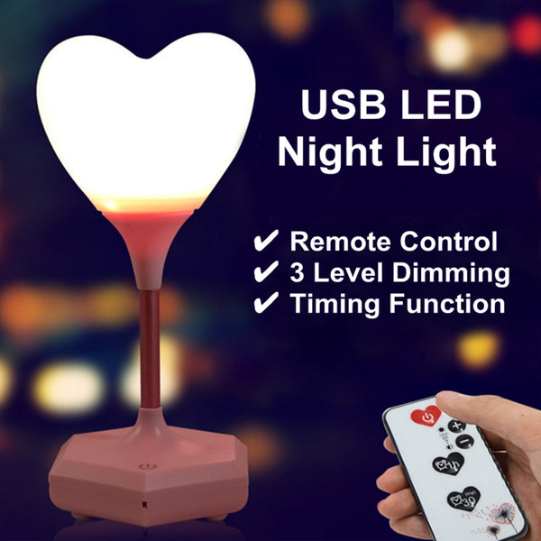 LED USB lampe- veilleuses à distance coeur ballon atmosphère