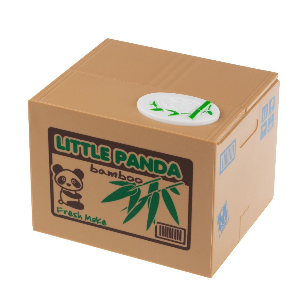 Boîte Tirelire Panda pour enfants - Mettez une pièce sur le bouton et le panda l'attrape