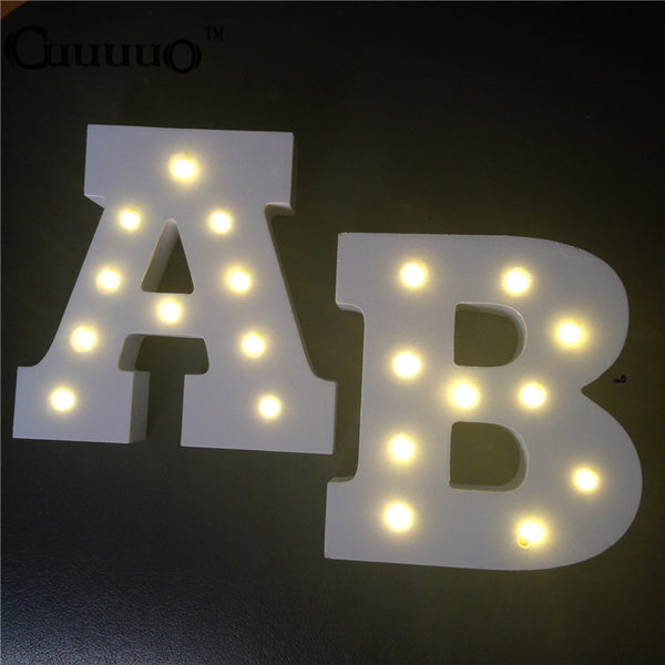 En bois 26 Lettre Alphabet LED Fabrication artisanale