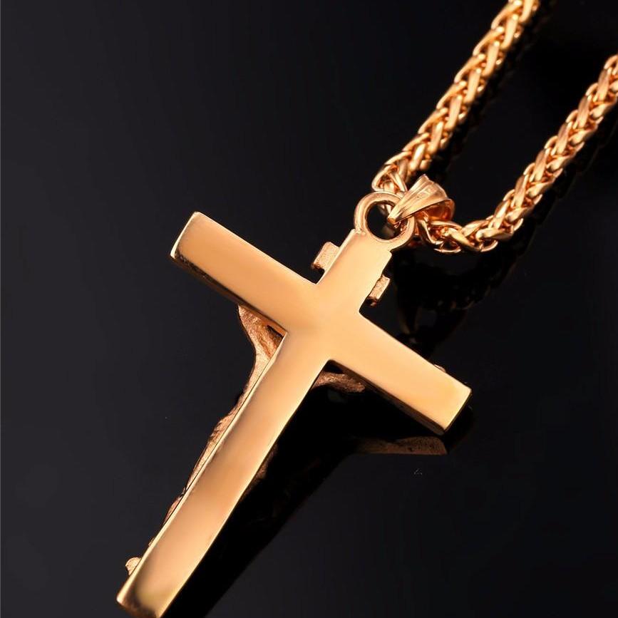 Beau crucifix Couleur Or - Argent - Noir - Or rose