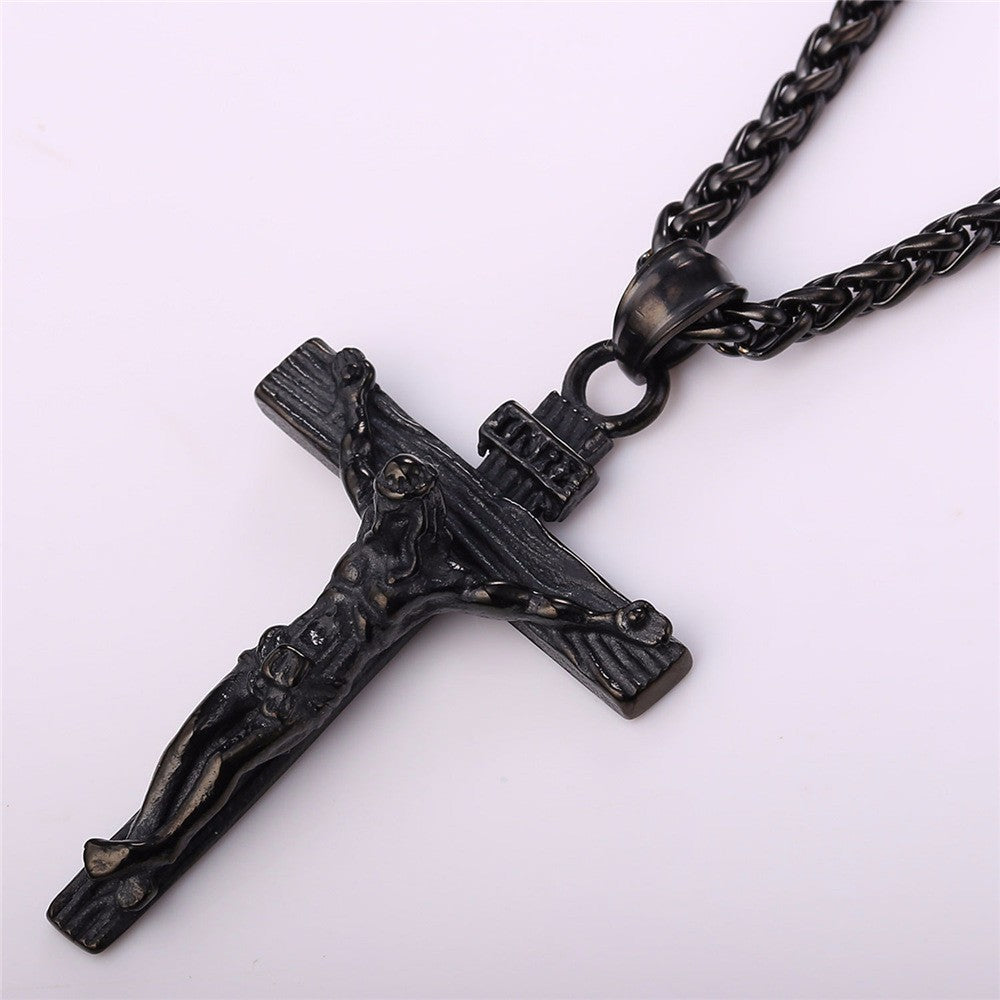 Beau crucifix Couleur Or - Argent - Noir - Or rose