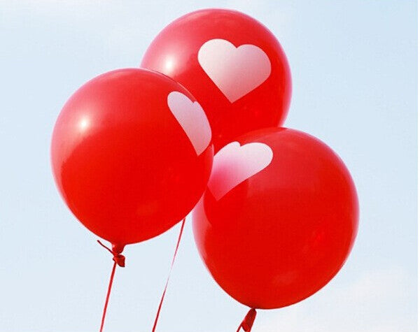 LOT de 50 ballons en latex blanc et rouge Love pour mariages anniversaires ...
