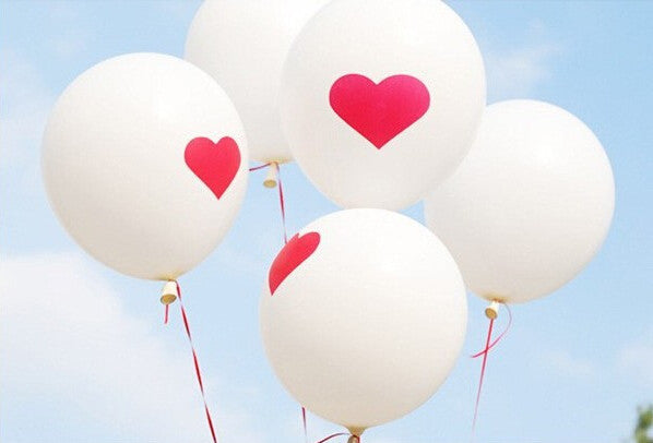 LOT de 50 ballons en latex blanc et rouge Love pour mariages anniversaires ...