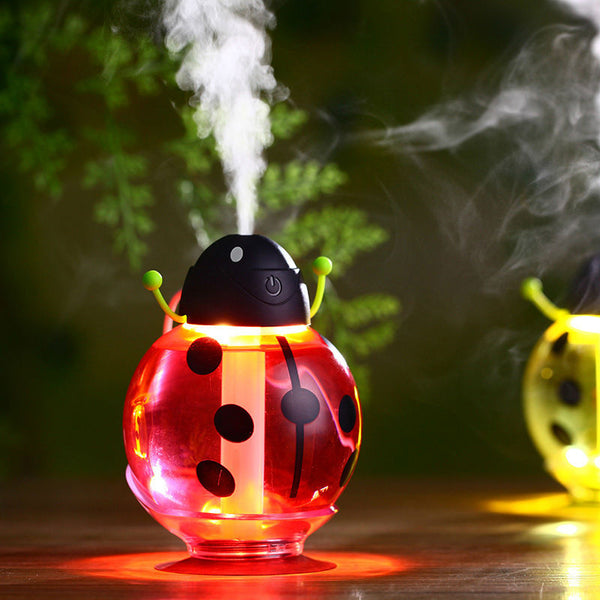 Humidificateur Coccinelle à ultrasons orientable avec lumière LED - Aromathérapie - LIVRAISON GRATUITE