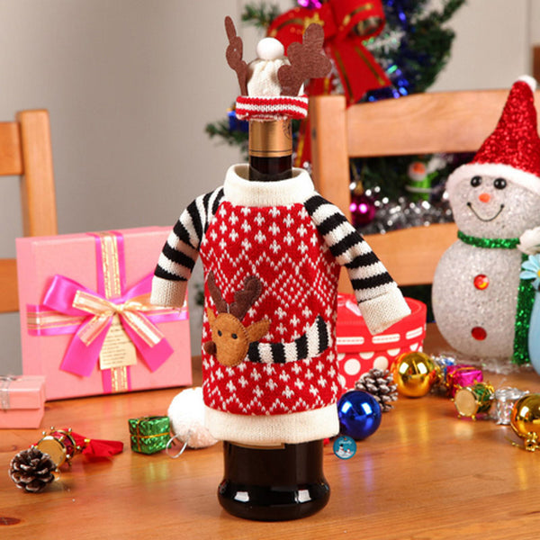 Chandail Rouge et son bonnet pour embellir vos bouteille pour fëter Noël !!!