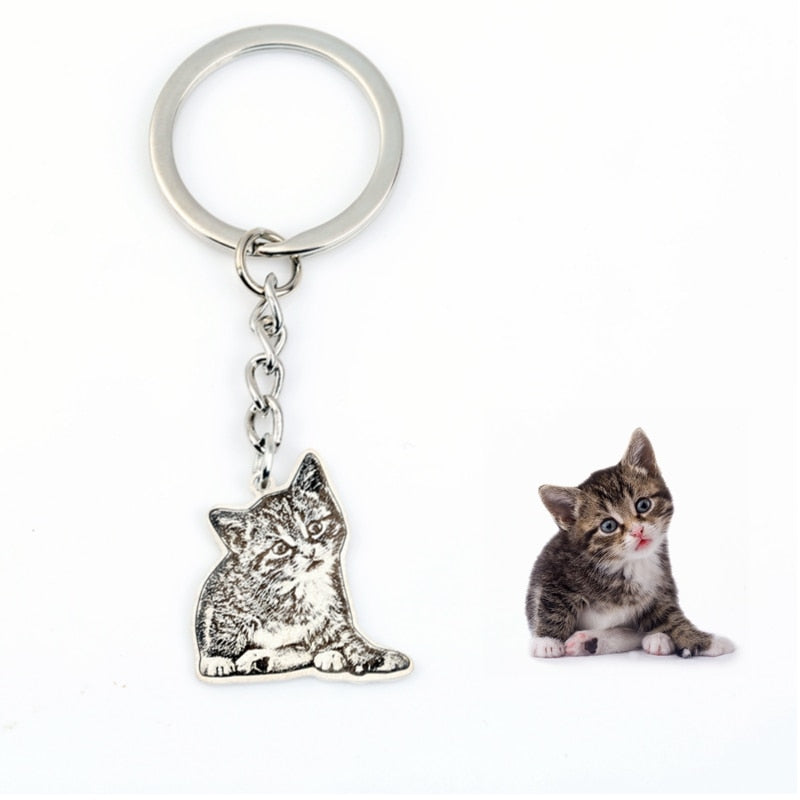 Envoyez nous la Photo de votre animal de compagnie avec chaîne ou cordon avec le nom gravé au dos  925 Sterling Silver Dargent chien chat